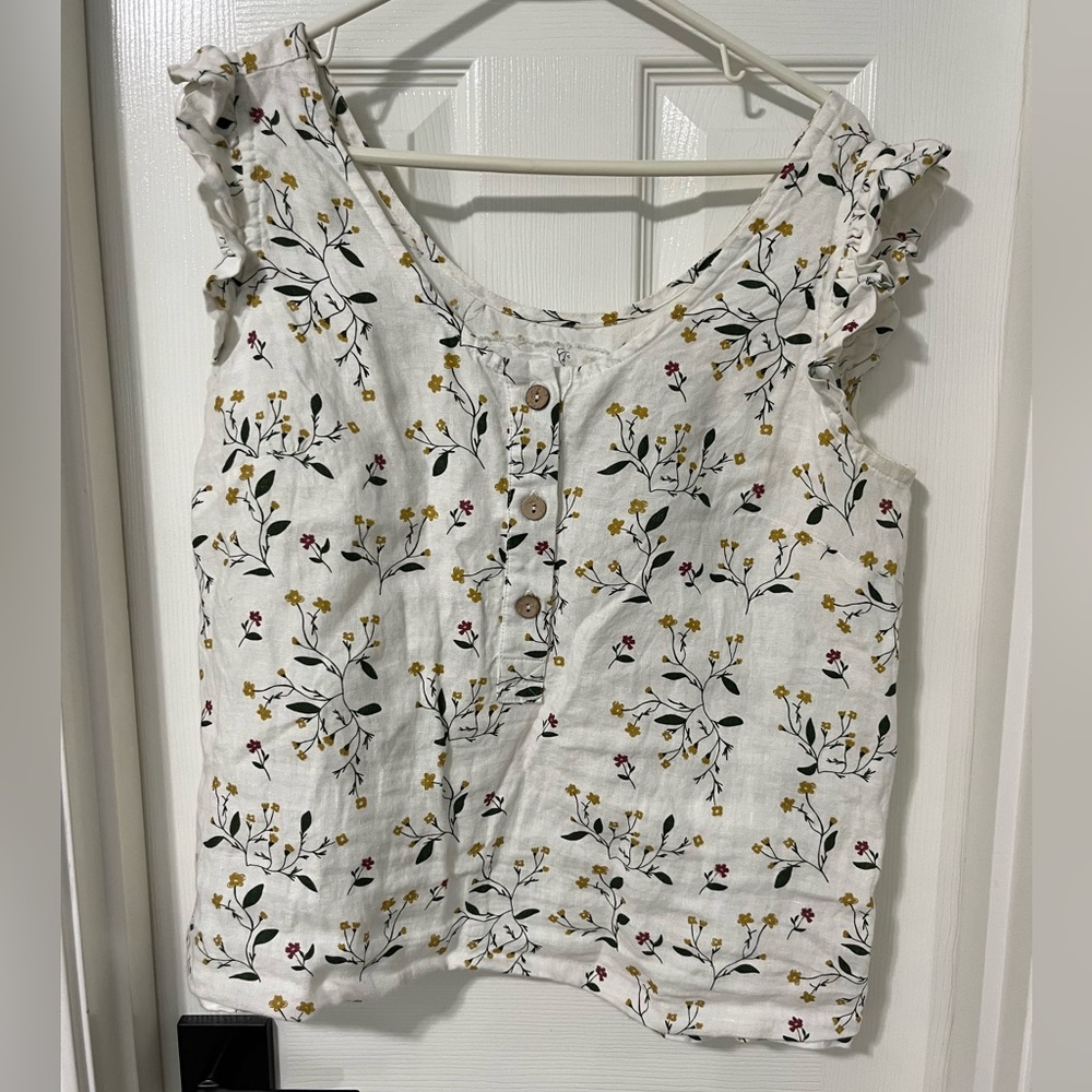 NotPERFECTLinen ruffle sleeve tank